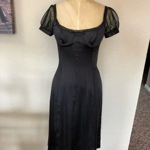 Dolce & Gabbana D&G Black Silk Corset Bra Dress